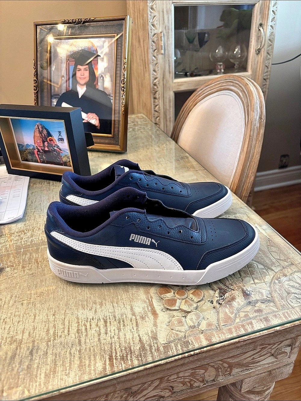 Puma Court Classic Clean Men's Blue & White Sneakers Like New